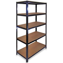 Load image into Gallery viewer, Heavy Duty 5 Tier Steel & Wood Garage Shelving Unit 150cm x 70cm x 30cm Racking Utility Shelves Units For Storage For Home Workshop Shed Office Black