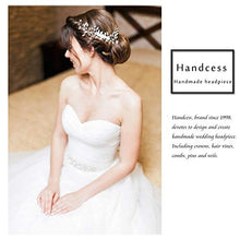 Load image into Gallery viewer, Handcess Bride Wedding Crystal Headbands Silver Flower Headpiece Rhinestone Leaves Bridal Hair Accessories for Women and Girls