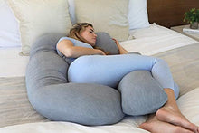 Load image into Gallery viewer, PharMeDoc Pregnancy Pillow, U-Shape Cooling Cover - Dark Grey with Detachable Side - Support for Back, Hips, Legs, Belly for Pregnant Women