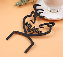 Load image into Gallery viewer, LOVENJOY Acrylic Buck and Doe Deer Wedding Cake Topper Black, Gift Boxed