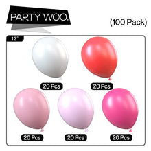 Load image into Gallery viewer, PartyWoo Balloons Pink, 100 pcs 12 in Fuchsia Balloons, White Pink Balloons, Pale Pink Balloons, Hot Pink Balloons, Pink Shade balloons for Pink Baby Shower, Pink Birthday, Pink Wedding