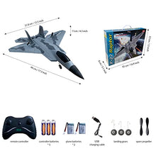Load image into Gallery viewer, HAWK'S WORK 2 Channel RC Airplanes, F-22 RC Plane Ready to Fly, 2.4 GHz Remote Control Airplane, Easy to Fly RC Glider for Kids & Beginners