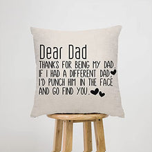 Load image into Gallery viewer, DANKHRA Dad Father Papa Daddy Cushion Cover Throw Pillow Cover Pillow Case from Daughter Son Birthday Thanksgiving Dad Throw Pillow Cover Dad Gifts