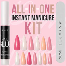 Load image into Gallery viewer, Makartt Acrylic Nail Kit, Press On Nails Set 240pcs Long Stiletto Nail Tips Gelly Tips Full Cover Nude 4pcs Nail Glues 1pcs Nail File False Nail Kit