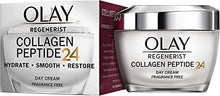 Load image into Gallery viewer, Olay Regenerist Collagen Face Cream For Women, Peptide 24 Moisturiser, Olay's Highest Concentration Of Collagen Peptides, Firming Anti-Ageing Fragrance Free Cream, For Strong & Glowing Skin, 50 ml