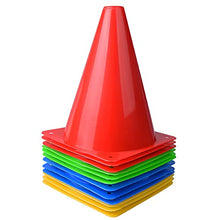 Load image into Gallery viewer, YSBER Sports Marking Football Cones, Each Group of 12, 7", Sports Cones Space Marking Cones, Football Training Cones, Used for Sports, Games, kids Home Fitness