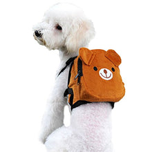 Load image into Gallery viewer, UEETEK Dog Backpack Saddlebag Adjustable Pet Harness Bag for Outdoor Travel Hiking Camping Training (Brown)