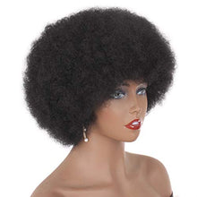 Load image into Gallery viewer, Xtrend 4 Inch Short Afro Kinky Curly Wigs Black Fluffy Afro Curly Hair Synthetic Wigs Heat Resistant Wigs Soft Bouncy Curls Hair Wigs for Black Women 1B#