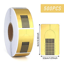 Load image into Gallery viewer, 500PCS Nail Art Forms Sticker, Extension Guide Self-adhesive Tips for Acrylic UV Gel Nail Art (Gold 2)
