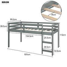 Load image into Gallery viewer, 3FT Bed Loft Bed 90x190cm Children Single Bed Children Bed Three drawers Desk Storage Mid Sleeper Kids Storage Bed Shelves Loft Bed with Metal Accessories