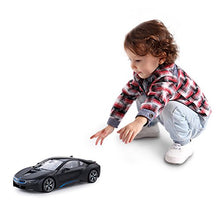 Load image into Gallery viewer, RASTAR BMW i8 Model Car, 1:14 BMW Remote Control Car, BMW i8 Toy for Kids, Open Doors by RC/Working Lights - Mattblack