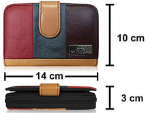 Load image into Gallery viewer, Real Leather Purse RFID and NFC Blocking with 2 Zipped Coin Sections, 5 Coin Trays, 6 Credit Debit Cards Spaces Slots 14cm x10 x3 QL841M