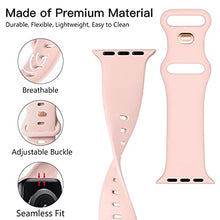 Load image into Gallery viewer, Charlam Compatible with Apple Watch Strap 38mm 40mm 42mm 44mm 41mm 45mm for Women Men, Sport Band Soft Silicone Replacement Straps Compatible with iWatch SE Series 7 6 5 4 3, 38mm/40mm/41mm, Sand Pink