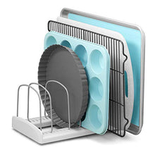 Load image into Gallery viewer, YouCopia StoreMore Adjustable Bakeware Rack Organiser for Baking Tin, Cookie Sheet, and Cutting Board Kitchen Cabinet Storage