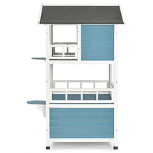 Load image into Gallery viewer, GYMAX Wooden Cat House, Weatherproof Kitten Shelter with Roof, Outdoor Indoor Pets Playhouse Condo for Dogs, Rabbits & Chickens (60 x 60 x 126cm)