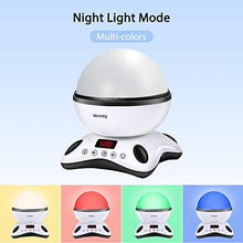 Load image into Gallery viewer, Moredig Night Light Projector, Night Light Kids with Remote and Timer, Built-in 12 Songs and 8 Colorful Light Modes for Baby Children's Bedroom - Black White