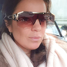 Load image into Gallery viewer, Oversized Flat Top Sunglasses Men Women Square One Piece Shades Semi-Rimless Glasses UV400