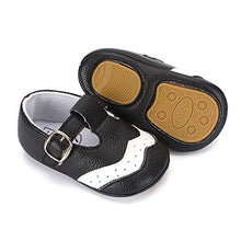 Load image into Gallery viewer, LACOFIA Baby Boy's Anti-Slip Soft PU Leather Sneakers Infant First Walking Slipper Shoes Black 3-6 Months