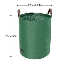 Load image into Gallery viewer, Norjews Heavy Duty Garden Waste Bags - 272 Litre - 3 Sacks - BONUS 1 Pair Gardening Gloves - Industrial Fabric and Handles - Green/Garden Waste Sacks, Reusable