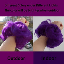 Load image into Gallery viewer, Observe your hair color outdoors! iLUU Purple Blue Hair Bun Extensions Messy Hair Scrunchies Synthetic Fiber Hair Pieces for Women 2pcs/pack Hair Bun Donut Updo Ponytail Hairpiece (2410#)