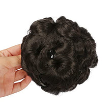 Load image into Gallery viewer, MEIRIYFA Scrunchy Scrunchie Hair Bun Updo Hairpiece Synthetic Hair Bun Extension with Claw Accessories for Women Wedding Daily Party (Black)