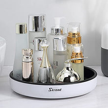 Load image into Gallery viewer, Skroad Turntable Cupboard Organizer, Lazy Susan,Multi-Functional Spice Rack Rotating Spice Rack for Kitchen Storage, Revolving Condiment Holder, Non-Slip Storage Racks Grey&White