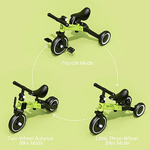Load image into Gallery viewer, XJD 3 in 1 Kids Tricycles for 1-3 Years Old Kids Trike 3 Wheel Toddler Bike Boys Girls Baby Balance Bike Upgrade 2.0 (green)