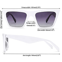 Load image into Gallery viewer, Pro Acme Polarized Vintage Square Cat Eye Sunglasses for Women, Retro Classic Trendy Style Cateye Sun Glasses (White Frame | Grey Gradient Lens)