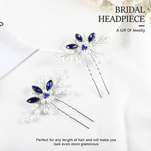 Load image into Gallery viewer, Vakkery Pearl Wedding Hair Pins Crystal Hair Clips Headpiece Bridal Hair Accessories for Women and Girls (BLUE)