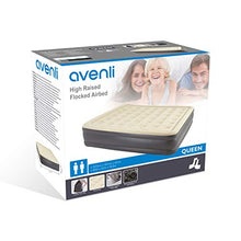 Load image into Gallery viewer, Benross Avenli 88030 High Raised Flocked Airbed | Queen Size | Built in Pump | Quick & Easy Inflation, Polyester, Beige/Black