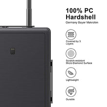 Load image into Gallery viewer, LEVEL8 Suitcase Hand Luggage Suitcases Lightweight 100% PC Trolley Case Micro-Diamond Textured Design, Carry on Luggage with 8 Spinner Wheels,TSA Approved Hard Shell Suitcase (66cm, 65,Dark Grey)