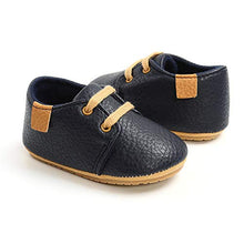 Load image into Gallery viewer, LACOFIA Baby Boys Lace-up Oxford Sneakers Infant Anti-Slip First Walking Shoes Black 3-6 Months