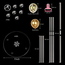 Load image into Gallery viewer, 4 Set Table Balloon Stand Kit, Table Decorations Balloons Tree Table Balloon Stick Holder 32 Pieces Gold Balloons and Balloon Tie Tool for Graduation Wedding Birthday Party Decorations