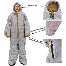 Load image into Gallery viewer, CQLXZ Mummy Sleeping Bag Humanoid Sleeping Bag, Portable Camping Sleeping Bag for Adults Jacket with Feet and Sleeves, Ultralight Portable Sleeping Bag, Warm Windproof