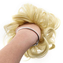 Load image into Gallery viewer, 2pcs Light Blonde Bun Updo Hair Scrunchies Set Curly Messy Fake Hair Chignon Extensions Hairpieces for Evening Party Dating Prom Wedding