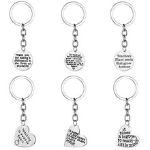 Load image into Gallery viewer, FineGood 6 pcs Teacher Appreciation Gifts Keychains, Heart & Circle Thank You Jewelry Keyrings Decoration Graduation Gifts for Teachers