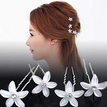 Load image into Gallery viewer, 20Pcs Wedding Hair Pins Bridal Hair Pins U Shaped Diamond Hair Pins Crystal Flower Shape Hairpin, White Diamond Rose Hairpin for Women Girls, Wedding, Ball
