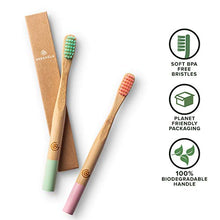 Load image into Gallery viewer, Greenzla Kids Bamboo Toothbrushes (6 Pack) | BPA Free Soft Bristles Toothbrushes | Eco-Friendly, Natural Bamboo Toothbrush Set | Biodegradable, Compostable & Organic Charcoal Wooden toothbrushes
