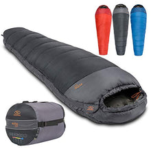 Load image into Gallery viewer, Highlander Echo Adults Mummy Sleeping Bag 3 Season, 3-4 Season & 4 Season - Thick Technical Spiral Insulation, Water Resistant Coating, Double Layer Filling with Compression Carry Bag - Great for Camping, Fishing, Backpacking, Outdoors, Bushcraft