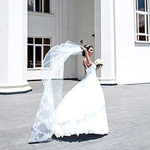 Load image into Gallery viewer, Wedding Veil Long Lace Embroidery 1 Tier Bridal Cathedral Veil with Metal Comb 3m (White)