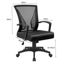 Load image into Gallery viewer, Homall Office Chair Mesh Chair Ergonomic, Computer Chair Adjustable Seat Height with Back Support and Arms, Desk Chair Comfy, Study Chair for Home, Office and Executive Max 125KG (Black)