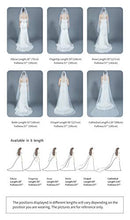 Load image into Gallery viewer, Wedding Bridal Veil With Comb 1 Tier Ivory White Pencil Edge Cathedral Chapel Fingertip Elbow Length