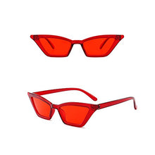 Load image into Gallery viewer, PINKLADY Slim Small Skinny Cat Eye Classic Retro Trendy Women Ladies Sunglasses (Red)