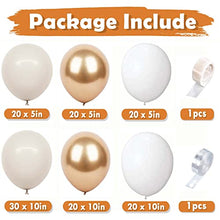 Load image into Gallery viewer, DUGEHO Balloon Arch Kit, Sand White and Gold Balloons , 132 PCS Balloon Arch Garland Kit,Metal Balloons for Christmas Decorations Birthday Wedding Anniversary Party Graduation