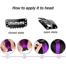 Load image into Gallery viewer, 10Pcs Colored Clip in Hair Extensions 20 Inch Colorful Hair Extension for Girls Women Kids Rainbow Multi-Colors Party Highlights Synthetic Hairpieces Long Wavy Curly - Dark Blue