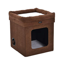 Load image into Gallery viewer, Amazon Basics Collapsible Cat House, Brown