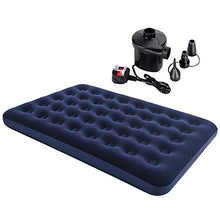 Load image into Gallery viewer, Denny International® Double Inflatable Flocked Air Bed Camping Mattress with Free Electric Air Pump