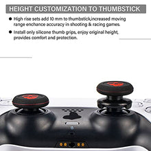 Load image into Gallery viewer, Playrealm FPS Thumbstick Extender & Printing Rubber Silicone Grip Cover 2 Sets for PS5 Dualsenese & PS4 Controller (Ghost Red)