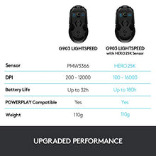 Load image into Gallery viewer, Logitech G903 LIGHTSPEED Wireless Gaming Mouse, HERO 25K Sensor, 25,600 DPI, RGB, Lightweight, Programmable Buttons, 140h Battery Life, POWERPLAY-compatible, Ambidextrous, PC/Mac - Black