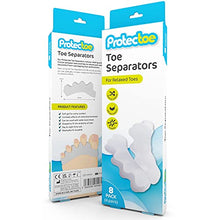 Load image into Gallery viewer, Box of 8 Pcs Protectoe Gel Toe Separators for Overlapping Toes,Toe Spacers, Toe Spreader